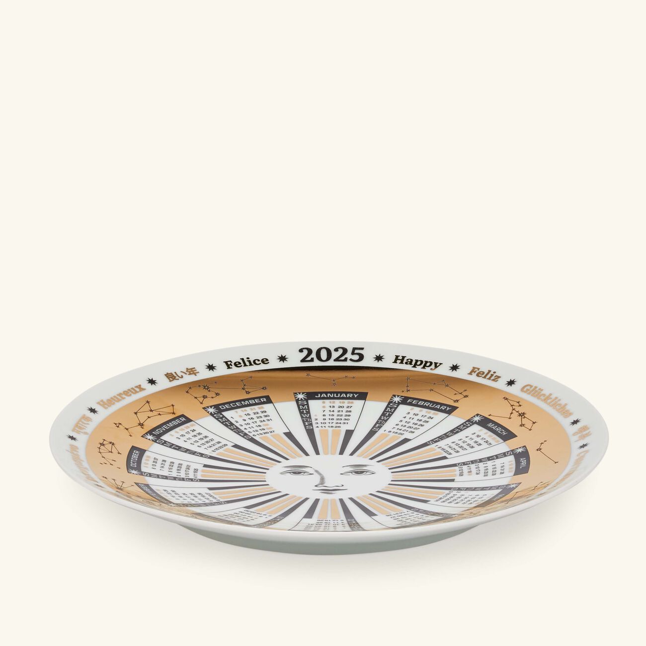 فورناسيتي طبق تزيين الجدار باللون الأبيض بتقويم عام 2025