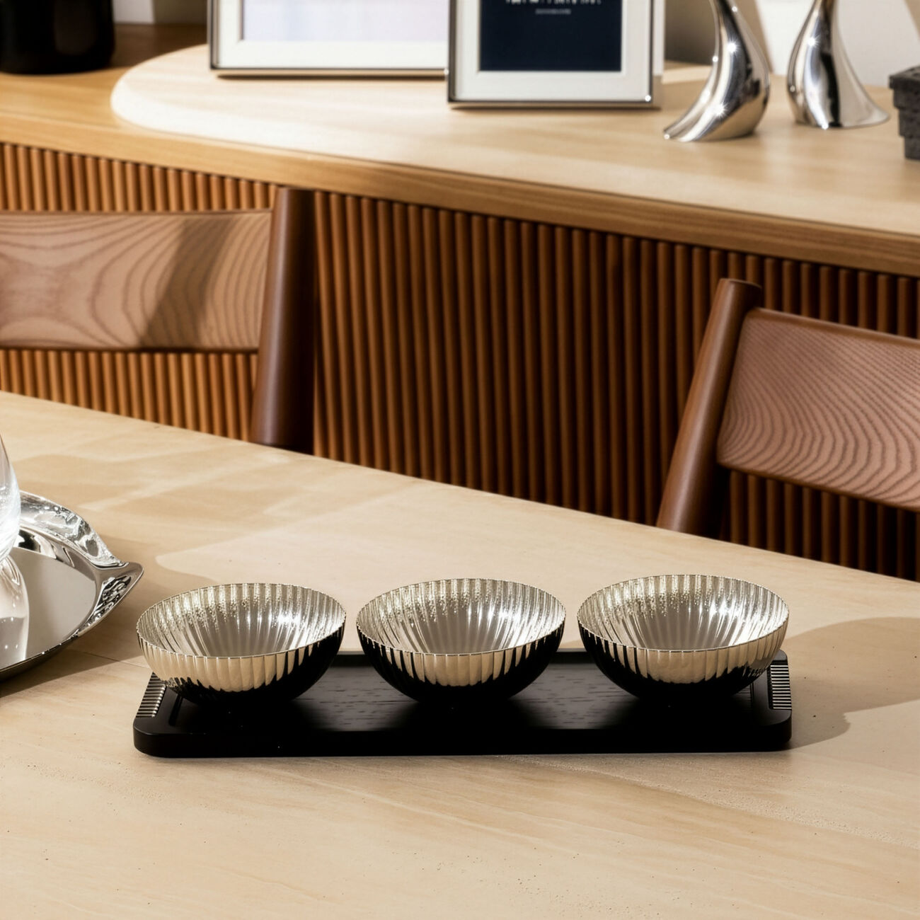 georg jensen bernadotte serving bowl set brown