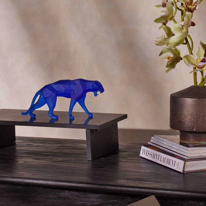 Wild Panther Sculpture Small Blue Limited Edition daum wild panther sculpture small blue limited edition