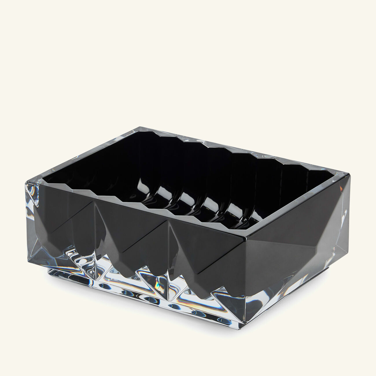 baccarat louxor tray rectangular small black