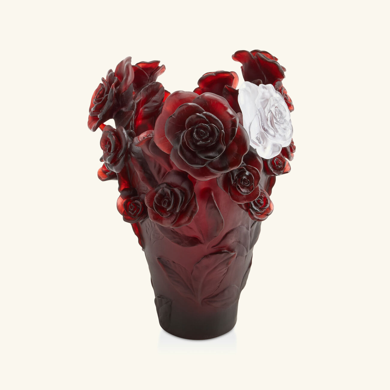 Rose Passion Vase Medium Red Limited Edition daum rose passion vase medium red limited edition