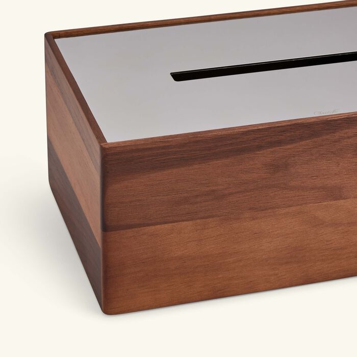 christofle uni tissue box walnut