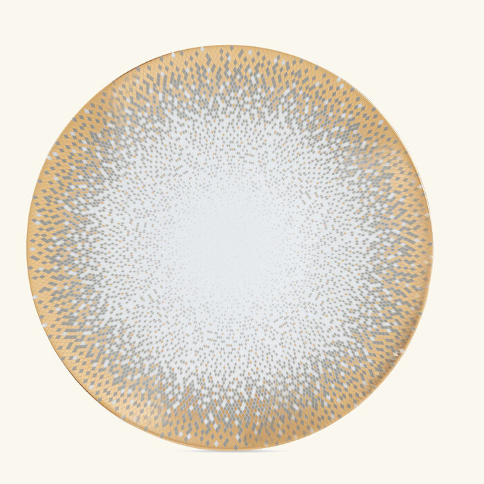 هافيلاند طبق الضيافة سوفل دور دائري ذهبي 32 سم