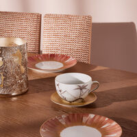 marie daage bamboo colonies coffee cup   saucer pink