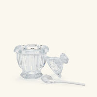 baccarat harcourt missouri mustard jar with spoon clear