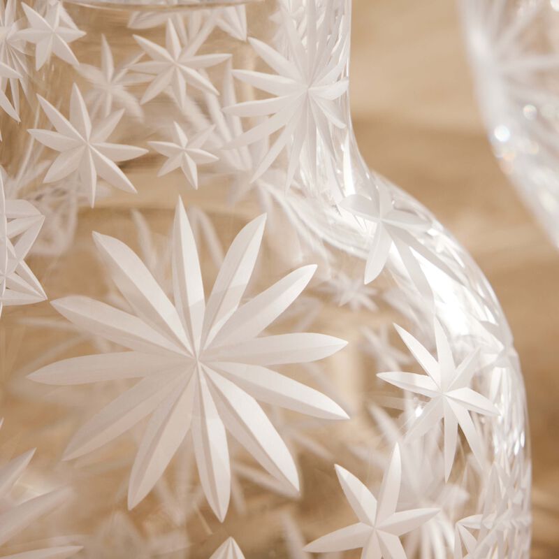 روكل مزهرية كراكاتيت مستديرة متوسطة الحجم من الكريستال الشفاف