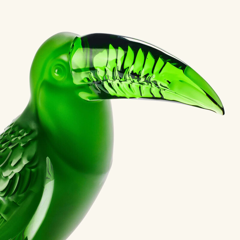 lalique toucan sculpture medium green