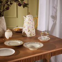 فيلاري فنجان تاورمينا للكابوتشينو مع صحنه باللون الذهبي