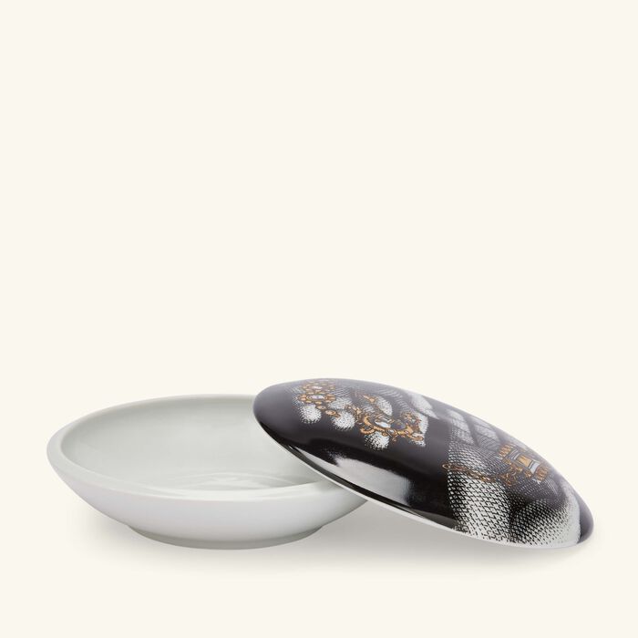 fornasetti mano con gioielli decorative box round black