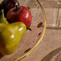 دملاج طبق الضيافة حياة ذهبي اللون بتصميم دائري 40 سم