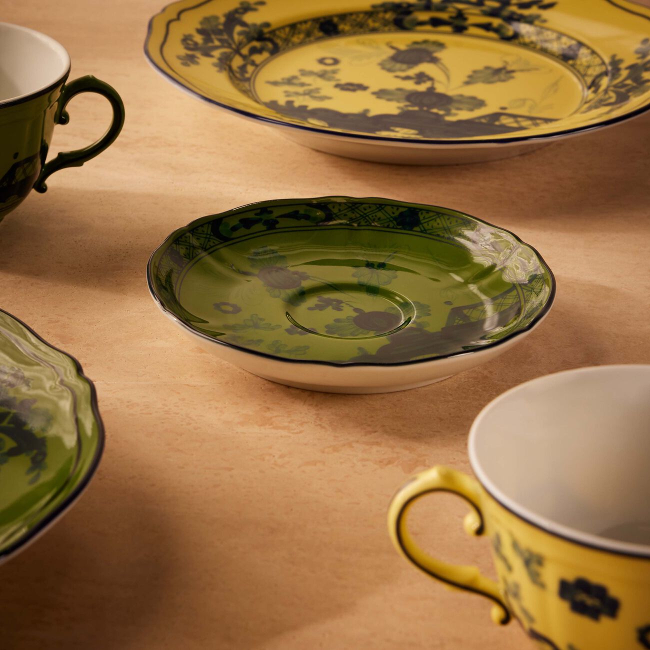 ginori 1735 antico doccia coffee saucer green