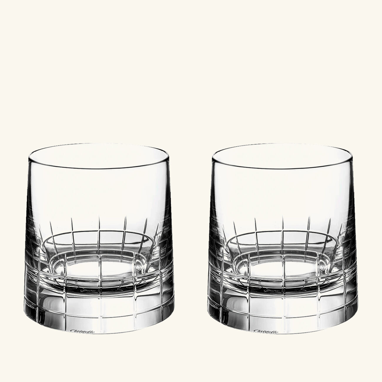 Graphik Set Of 2 Old-Fashioned Glasses christofle graphik set of 2 old fashioned glasses
