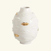 Gilded Gala Round Vase Medium White jonathan adler gilded gala round vase medium white