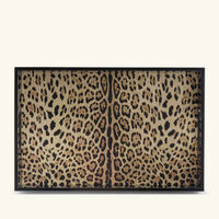 dolce gabbana casa leopard tray rectangular large brown