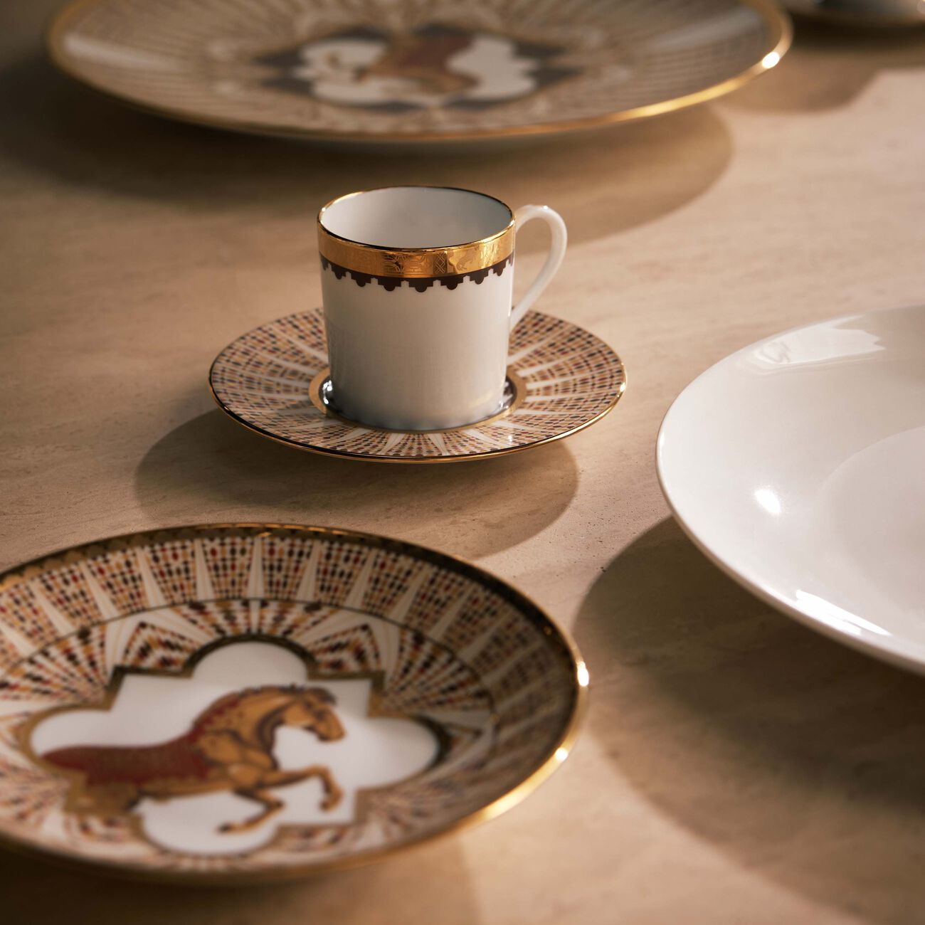 haviland cavalier royal coffee cup   saucer gold set of 2