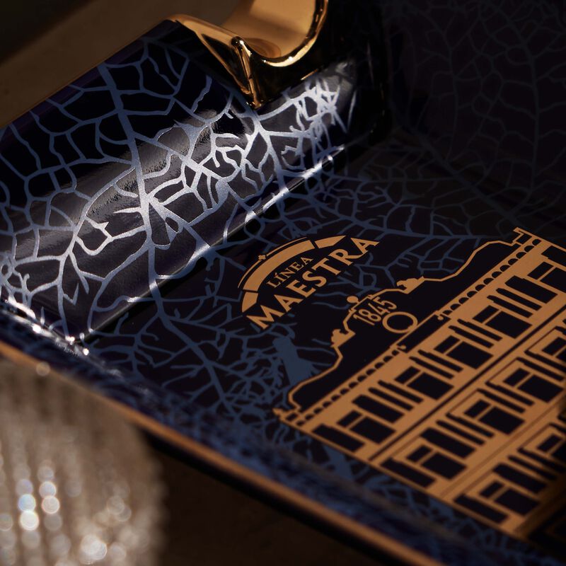 st dupont partagas linea maestra ashtray rectangular blue mini