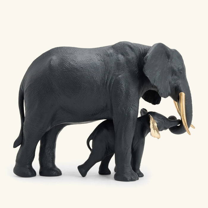 lladro elephant sculpture medium black