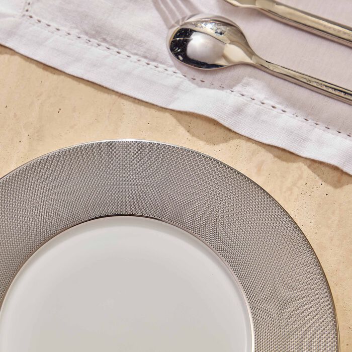 Maille Platine Rim Plate Silver 21cm bernardaud maille platine rim plate silver 21cm
