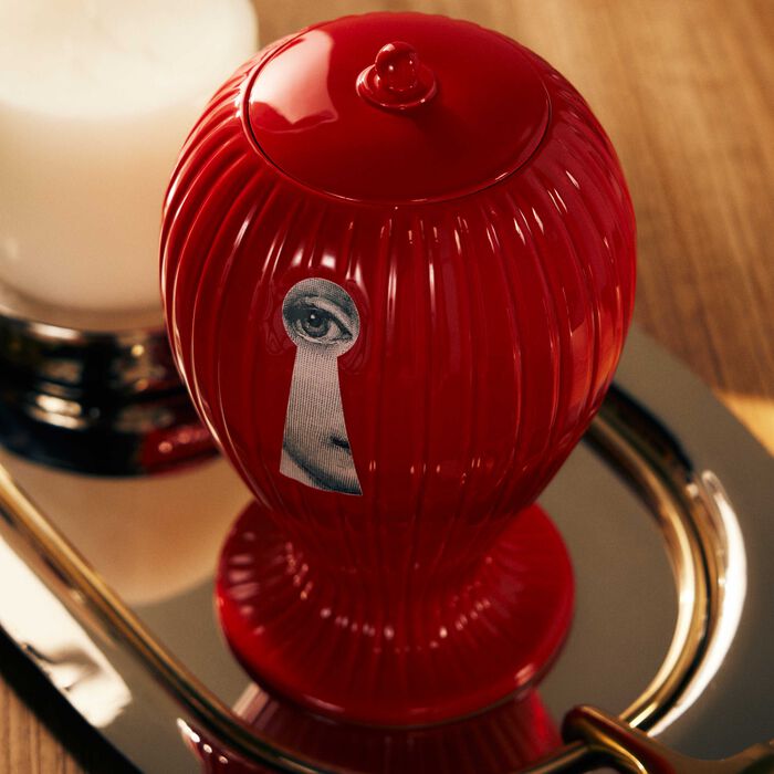 fornasetti rigato serratura vase medium red