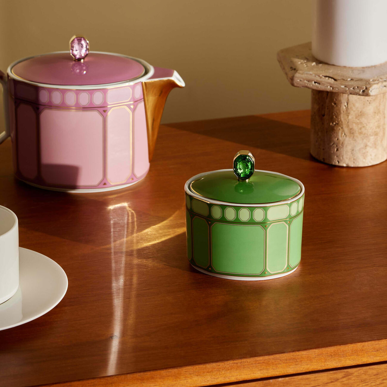 rosenthal signum fern sugar bowl green