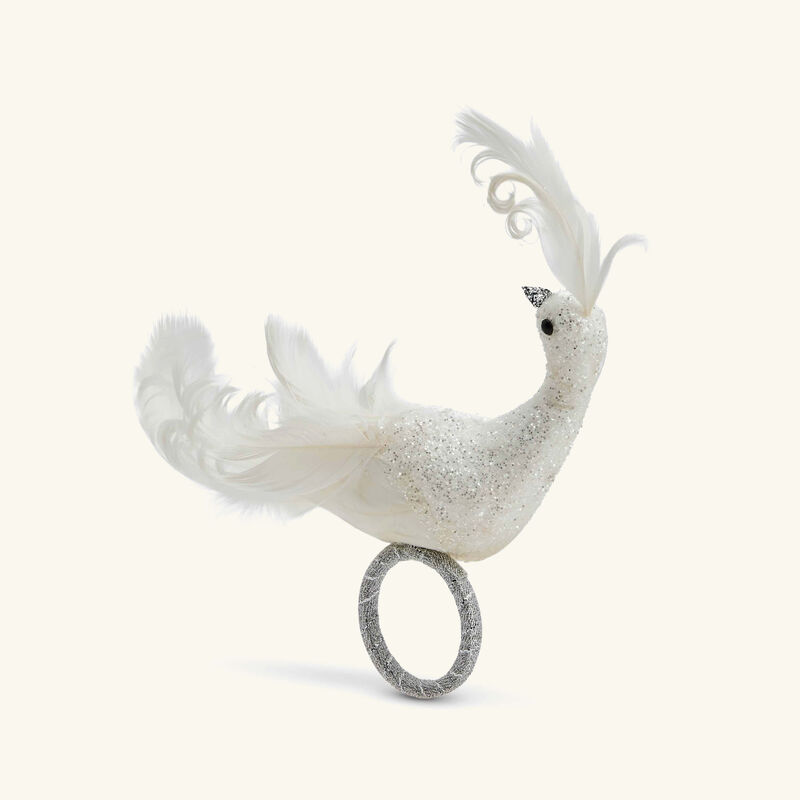Frost Bird Napkin Ring White kim seybert frost bird napkin ring white
