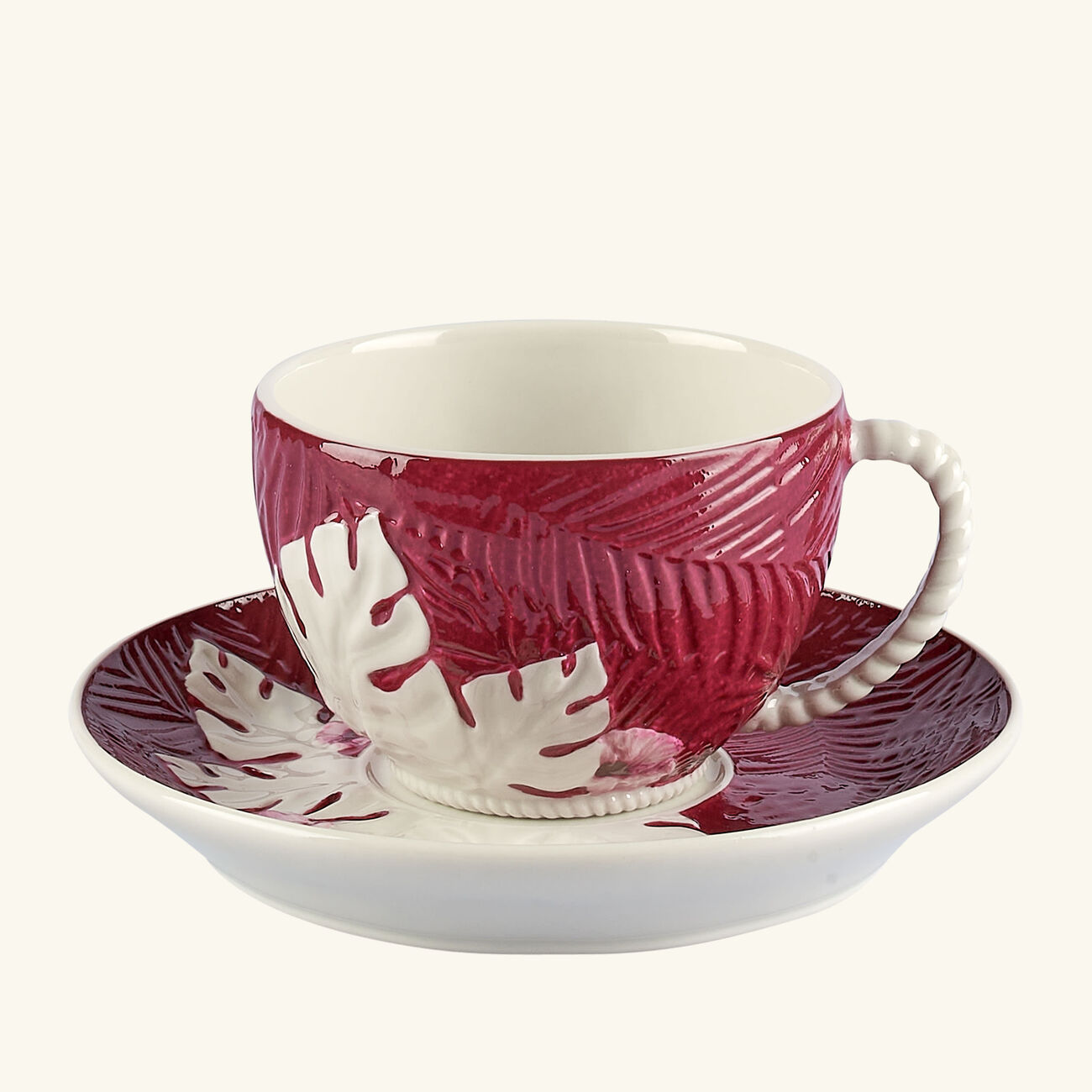 فيلاري فنجان للشاي مع صحنه أكابولكو باللون الكستنائي