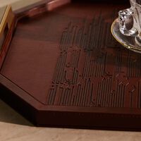 dimlaj hayat serving tray rectangular brown 49x34cm