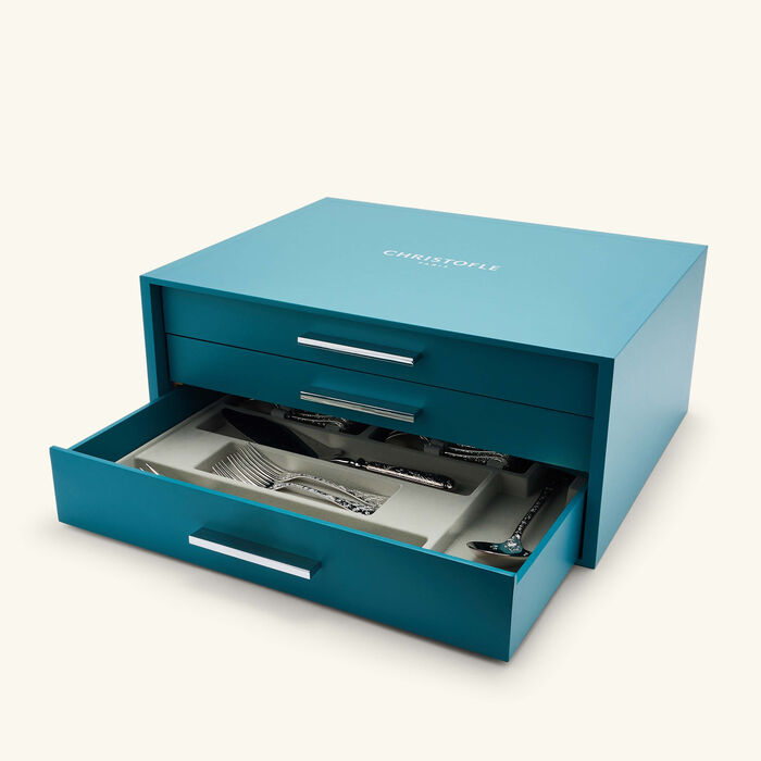 كريستوفل طقم الفضيات جاردان ديدن مؤلف من 75 قطعة باللون الفضي   تكفي لـ12 شخصًا