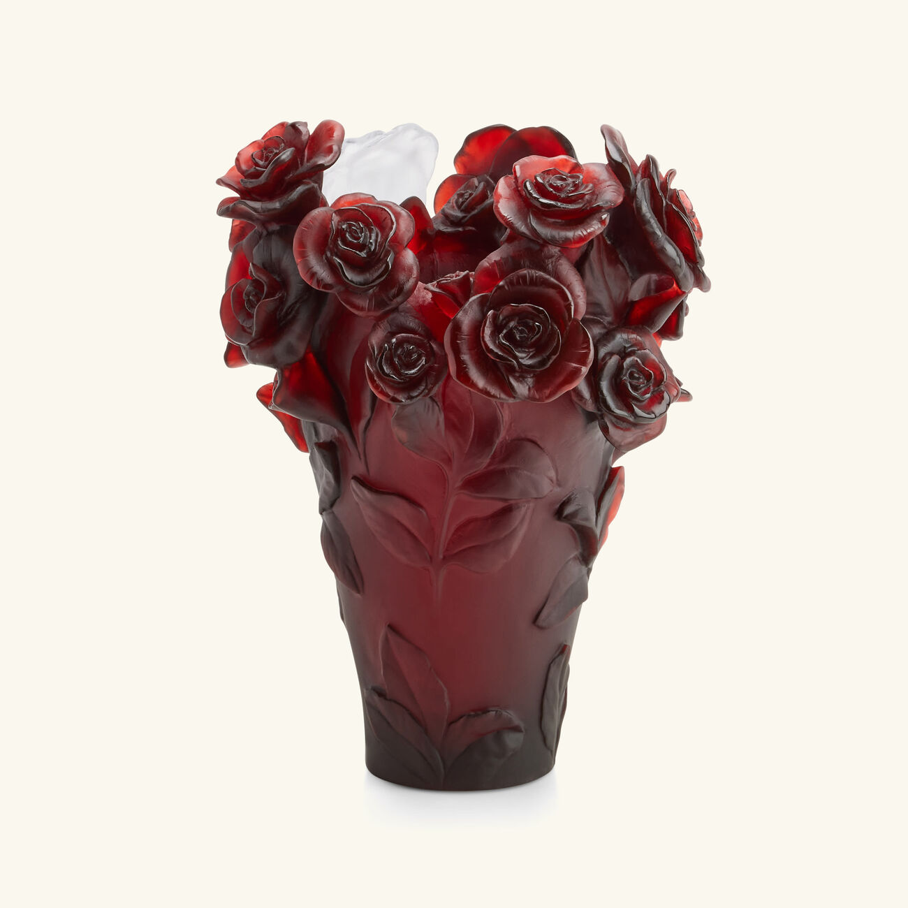 Rose Passion Vase Medium Red Limited Edition daum rose passion vase medium red limited edition