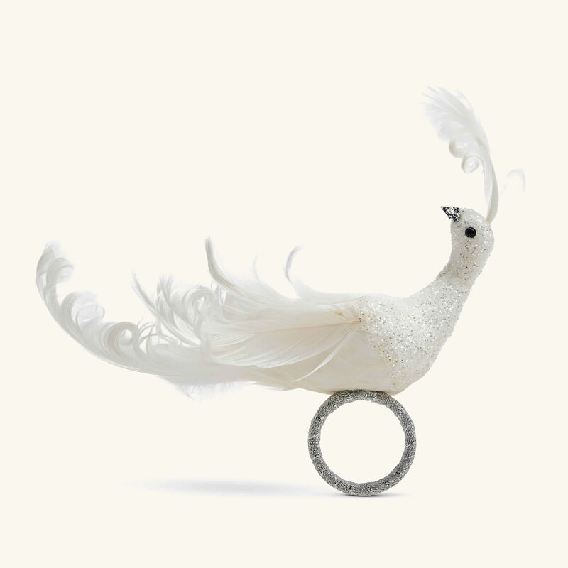 Frost Bird Napkin Ring White kim seybert frost bird napkin ring white