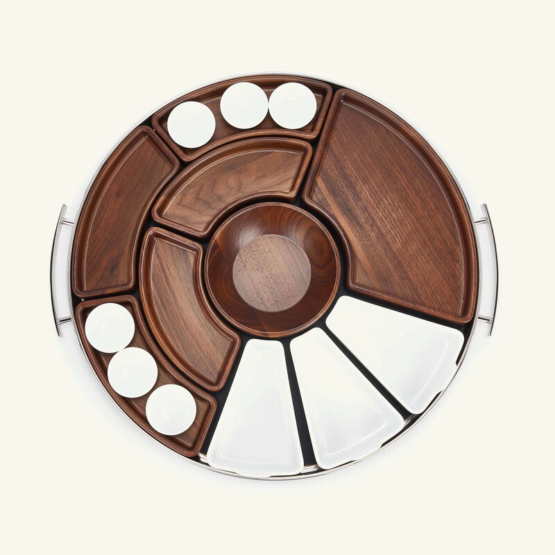 christofle mood asia serving tray round large stainless steel