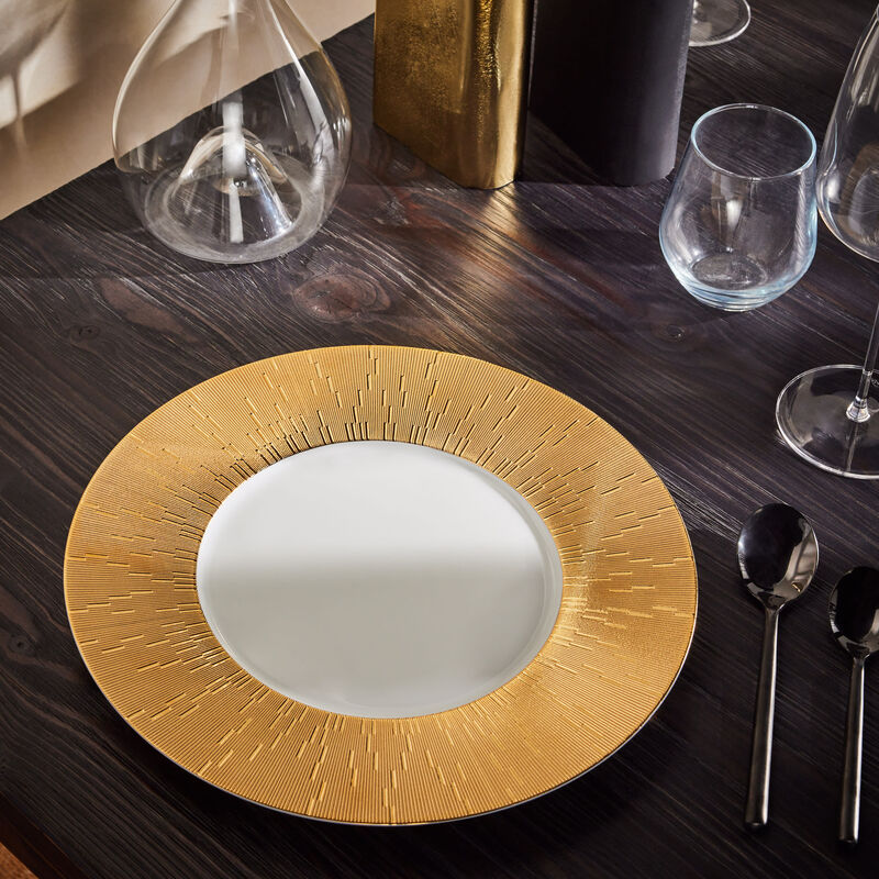 هافيلاند طبق الحلويات ستانيسلاس دائري ذهبي 24 سم