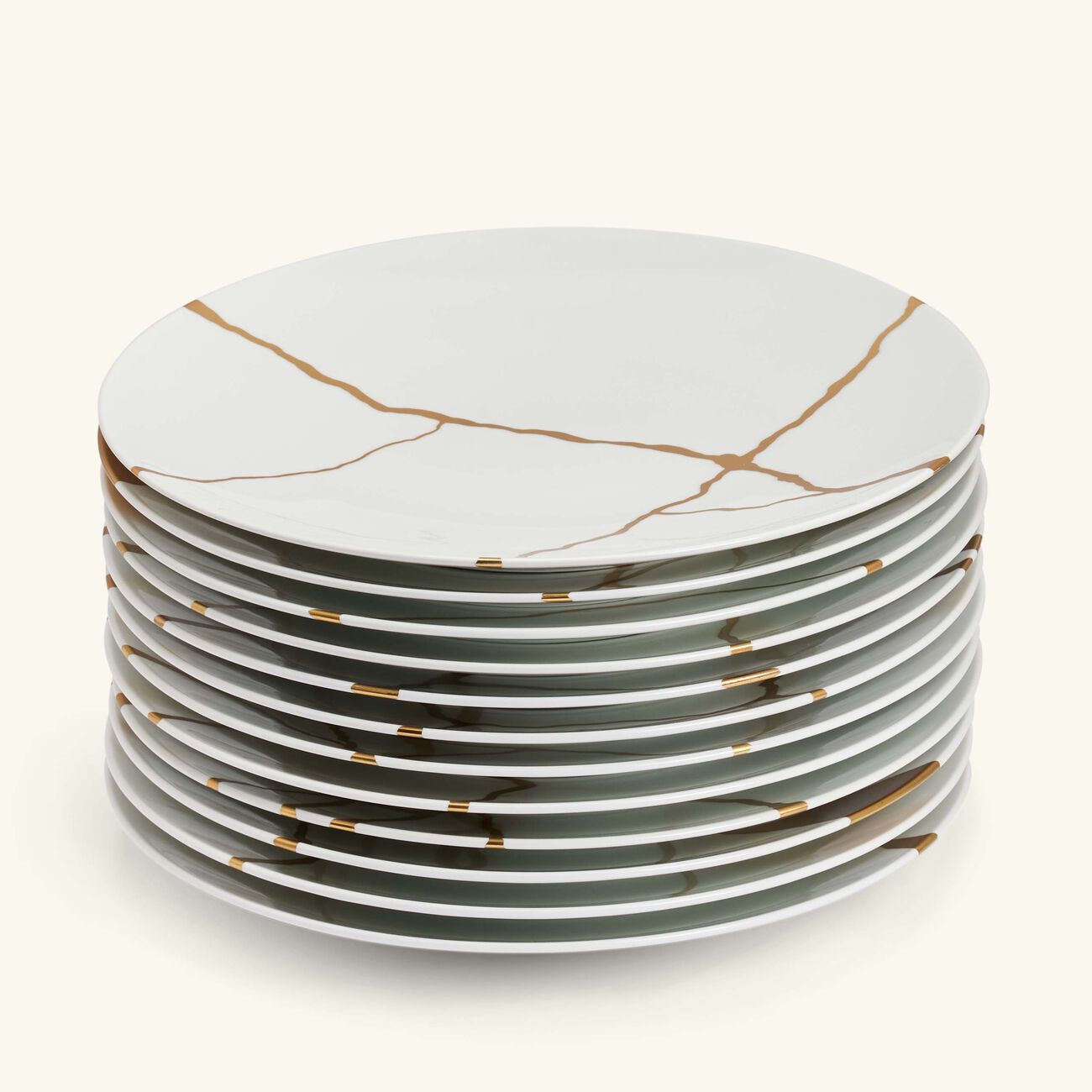 Kintsugi Dinner Plate Round White Set Of 12 bernardaud kintsugi dinner plate round white set of 12