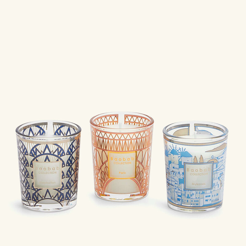 My First Baobab Candle Manhattan-Paris-Mykonos Trio Gift Set baobab collection my first baobab candle manhattan paris mykonos trio gift set