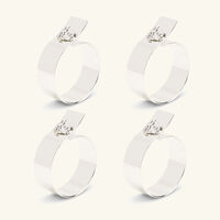 طقم حلقات مناديل المائدة ميدوزا مطلي بالفضة - 4 قطع فيرساتشي طقم حلقات مناديل المائدة ميدوزا مطلي بالفضة 4 قطع