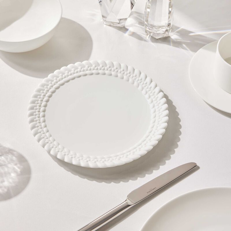 christofle babylone dessert plate round white 21cm