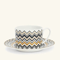 missoni home zig zag gold  tea cup   saucer pattern