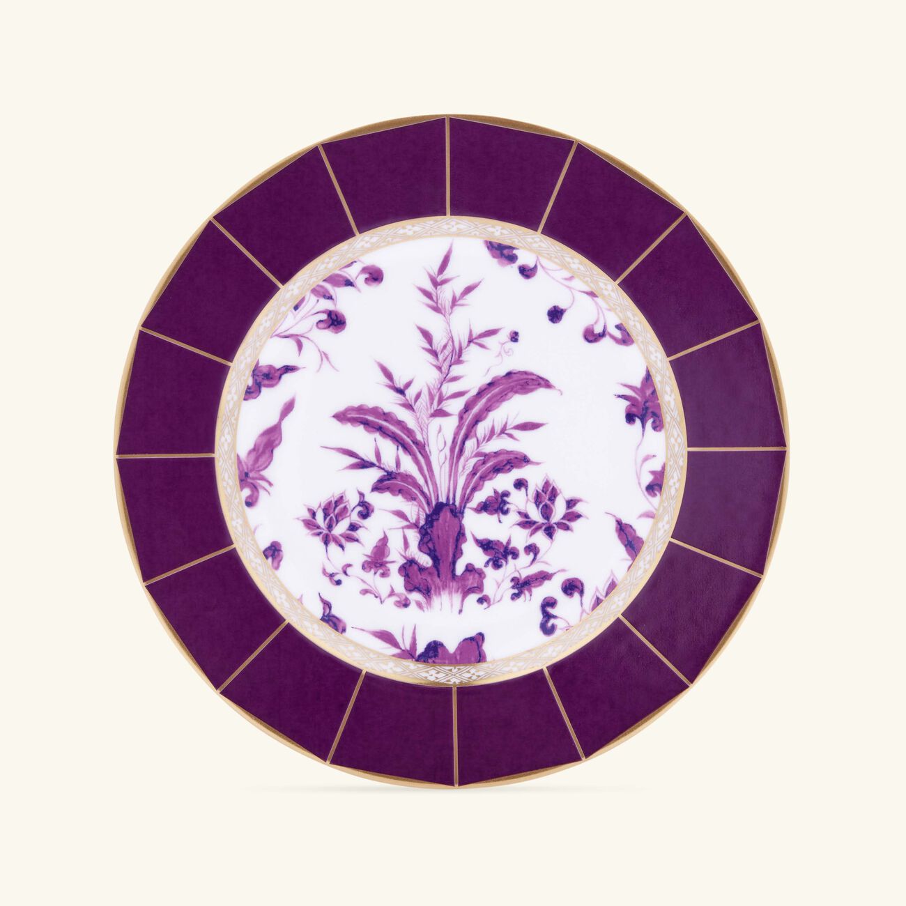 bernardaud prunus bread   butter plate round purple 16cm
