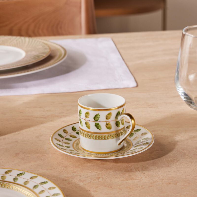 bernardaud constance coffee cup   saucer green