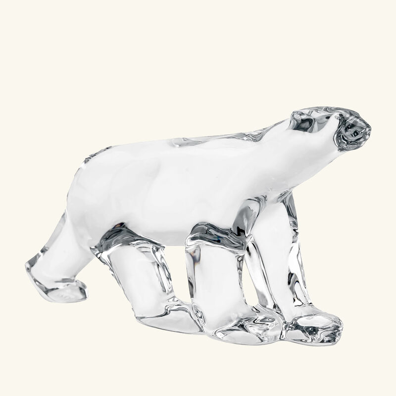 Pompon Polar Bear Sculpture Medium Clear baccarat pompon polar bear sculpture medium clear