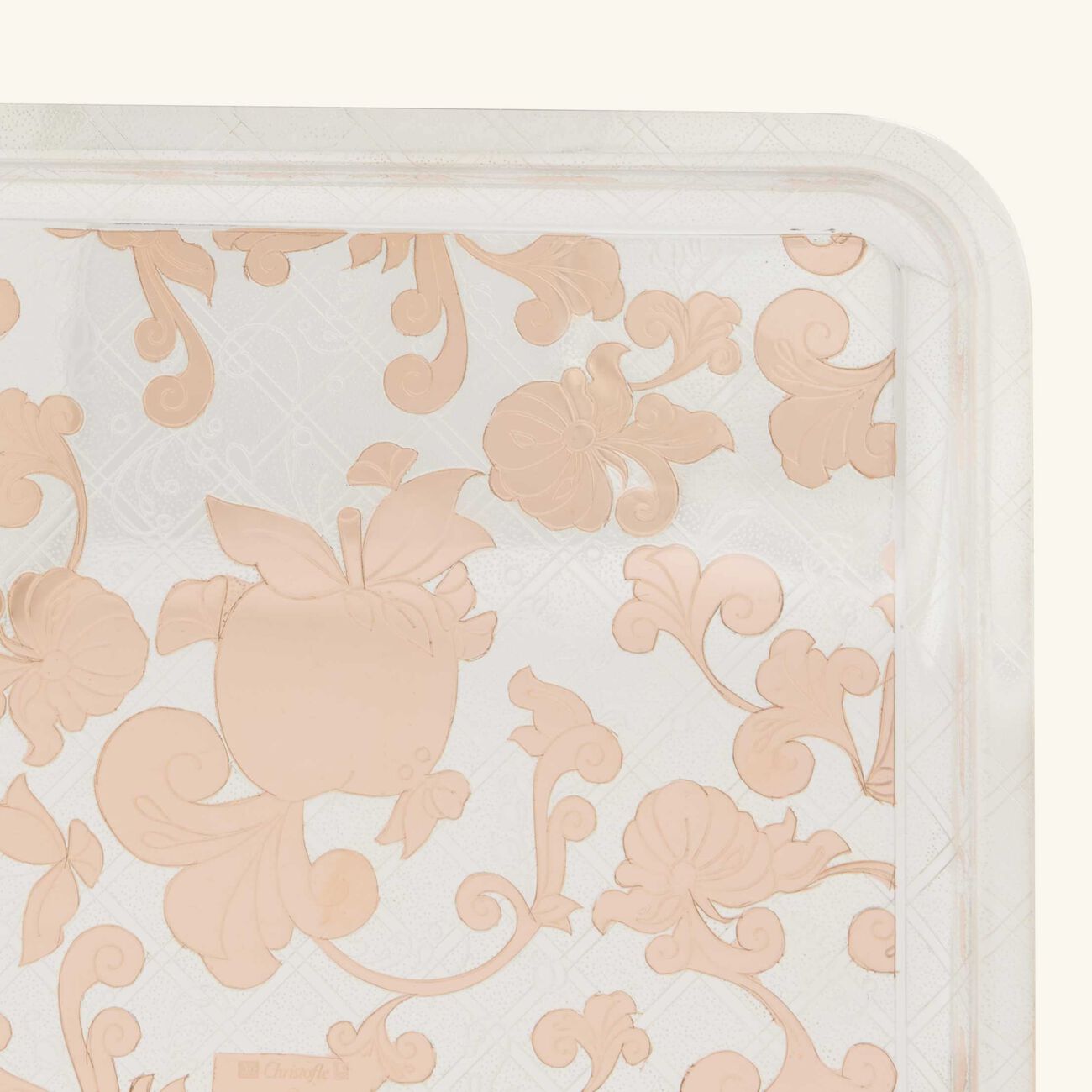 Jardin D'Eden Serving Tray Rectangular Small Silver Plated with Gold christofle jardin d eden serving tray rectangular small silver plated with gold