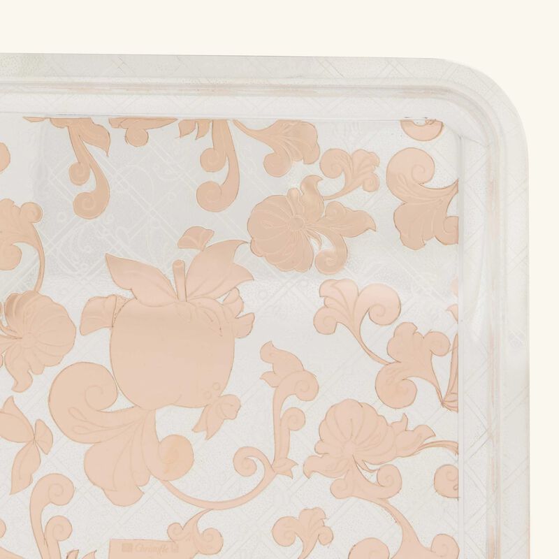 Jardin D'Eden Serving Tray Rectangular Small Silver Plated with Gold christofle jardin d eden serving tray rectangular small silver plated with gold