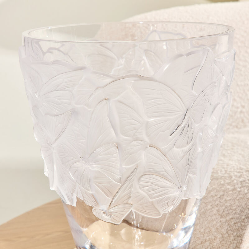 Papillons Vase Large Clear lalique papillons vase large clear