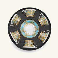 versace prestige gala tea cup   saucer white set of 6