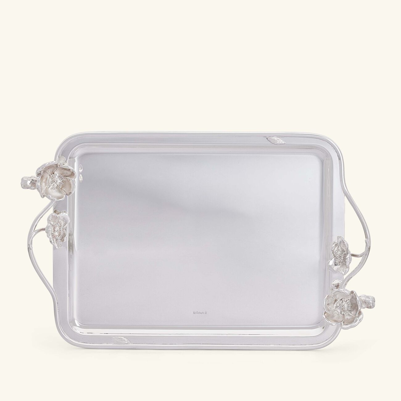 christofle anemone serving tray rectangular extra large silver plated