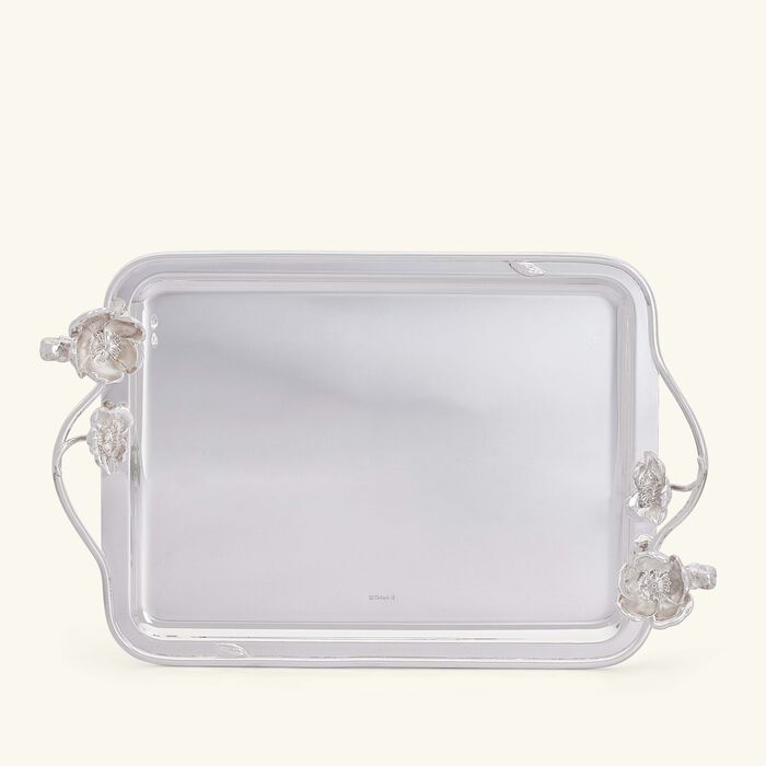 christofle anemone serving tray rectangular extra large silver plated