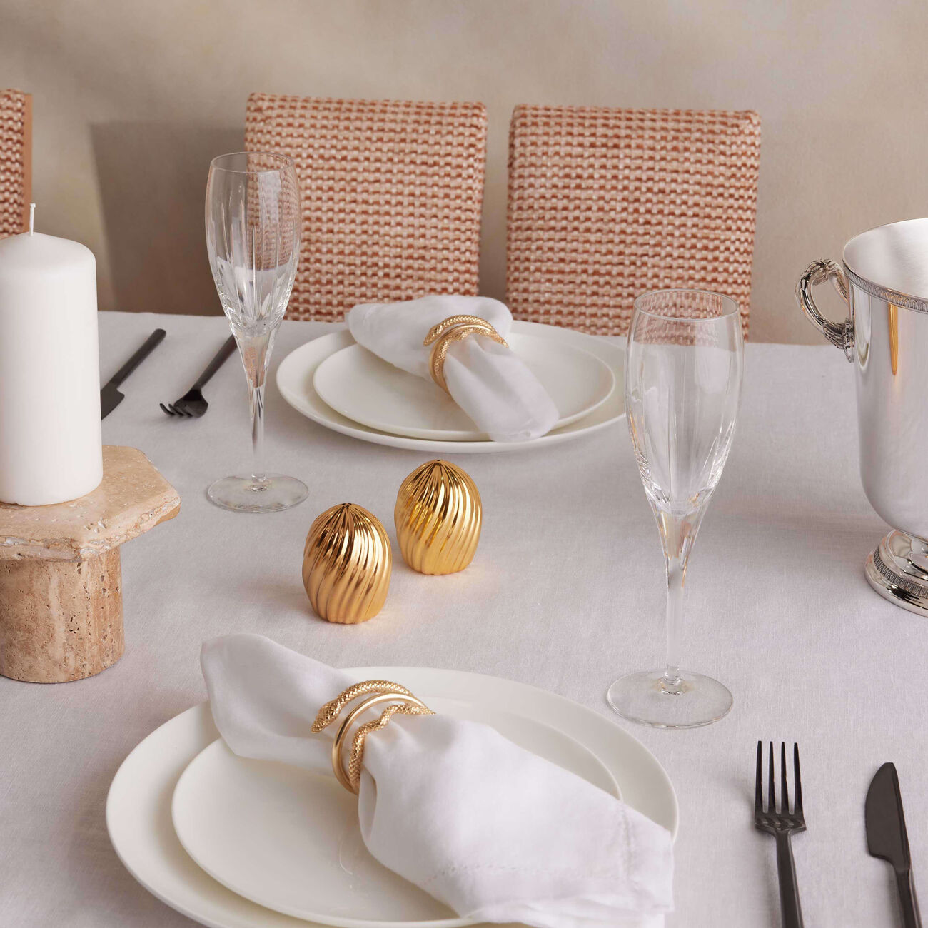 l objet ripple spice jewels salt and pepper shakers gold set of 2