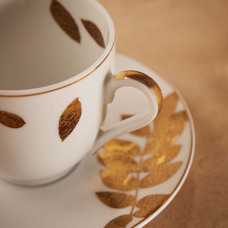 bernardaud vegetal or coffee cup   saucer gold