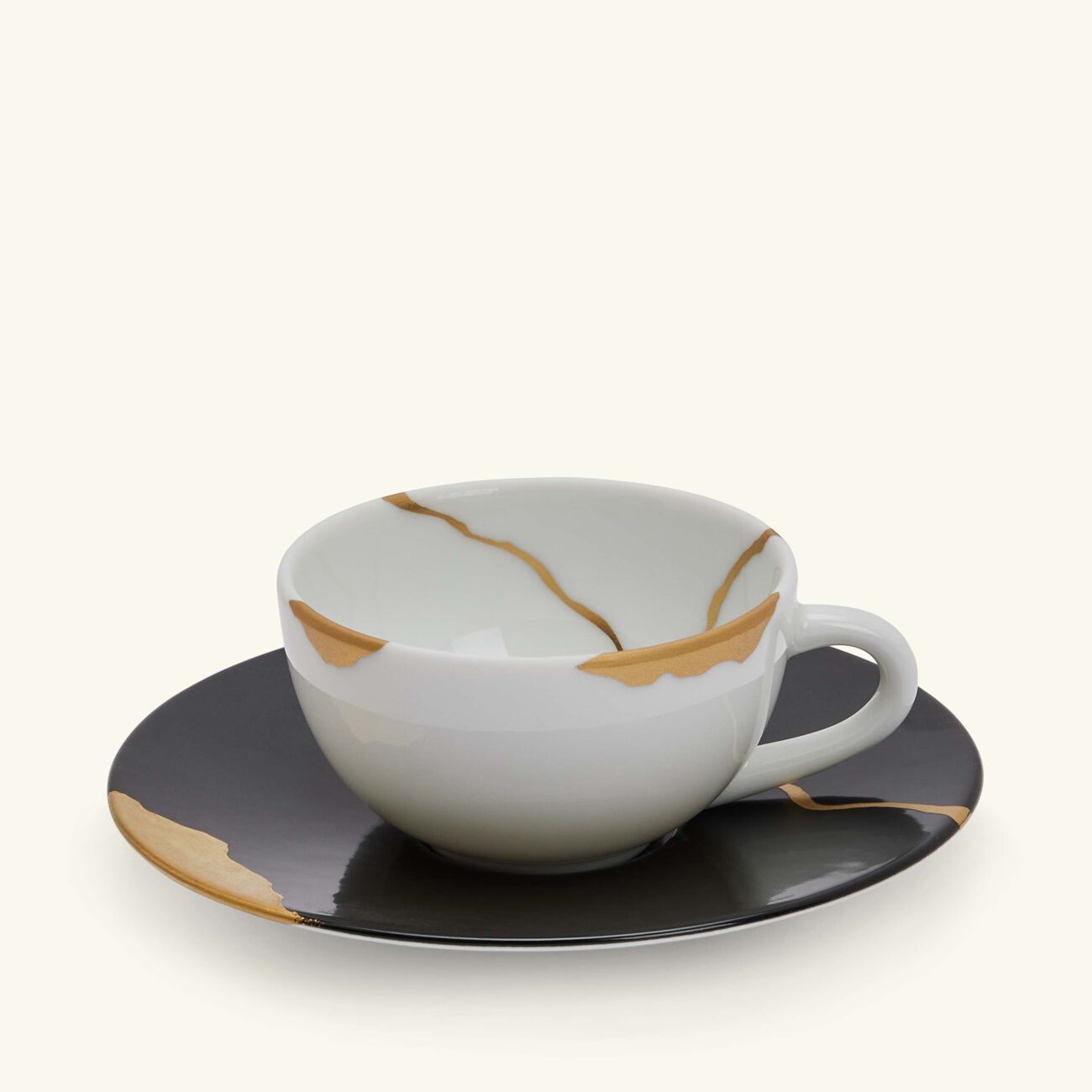 Kintsugi Coffee Cup & Saucer Black Set Of 4 bernardaud kintsugi coffee cup saucer black set of 4
