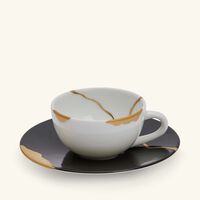 Kintsugi Coffee Cup & Saucer Black Set Of 4 bernardaud kintsugi coffee cup saucer black set of 4